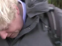 Boris Johnson and heckler outside house News Clip