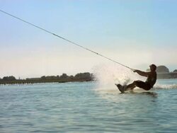 HD Super Slow-Mo: Wakeboarder In Action Stock Footage