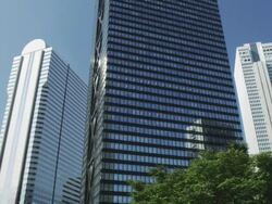 High Rising Buildings of Shinjuku West with the Mode Gakuen Cocoon Tower, Tokyo, Japan Stock Footage