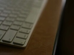 Man hands typing computer keyboard Stock Footage