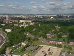 WS AERIAL View of Washington Monument and Lincoln Memorial / Washington, Dist. of Columbia, United States Stock Footage