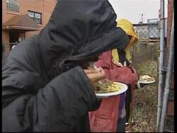 Homeless receive food during holiday News Clip