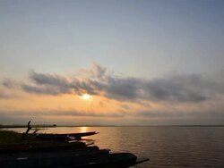 Time-lapse: Lake Scenic at Silhouette Sunrise Stock Footage