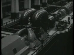Coal fired power station; exterior and interior, UK  1939 Stock Footage