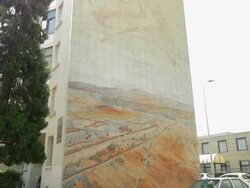 Murs Peints Les Cities Ideales,Ideal City Murals in the Etats Unis area of Lyons,TU Stock Footage