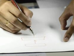 Drawing a diagram Stock Footage