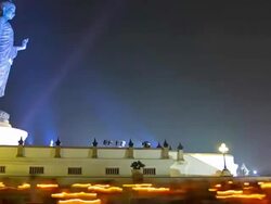 Religion crowd walking with candle. Stock Footage
