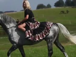 Girl and her horse Stock Footage