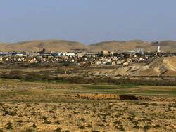 WS PAN View of city / Yeruham, negev, Israel  Stock Footage