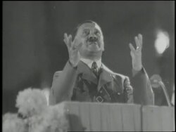 In 1941 Adolf Hitler gives an intense speech. Stock Footage
