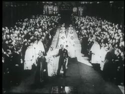 Prince Philip and Princess Elizabeth wedding Stock Footage