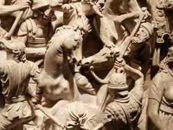 Roman empire battle bas relief Stock Footage