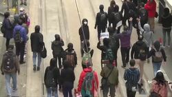 CLEAN : Hong Kong: Thousands gather for New Year's Day protest News Clip