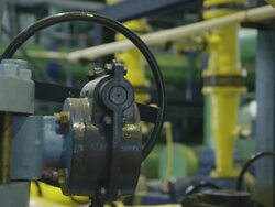 PAN RF tubes, pipes, valves and pressure vessels in water treatment plant, RED R3D 4K Stock Footage