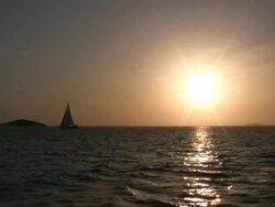HD: Sailing at sunset Stock Footage