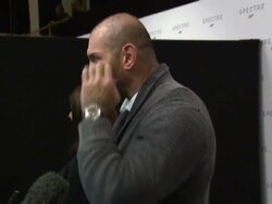 Dave Bautista speaking to press at new James Bond film launch News Clip