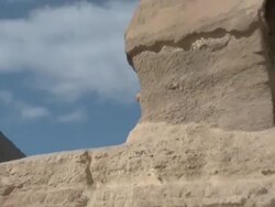 CU, ZO, MS, Great Sphinx of Giza, Egypt Stock Footage