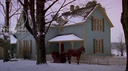 A country home in the countryside in the snow, 1908 - reenactment, clip 3 Stock Footage