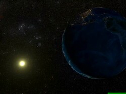 On Friday, 2008 August 01, a total eclipse of the Sun visible from within a narrow corridor that traverses half the Earth. Animation shows the Moon passing between the Earth and Sun. Stock Footage