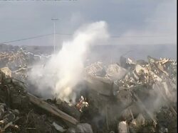 Rubbish burning, Manitoba, Canada Stock Footage