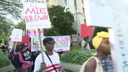 A rally was held outside the Department of Justice in Washington for Michael Brown. The 18-year-old was unarmed when he was shot and killed by a police officer in Ferguson, Missouri earlier this month. (Aug. 28) News Clip