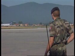Bosnia - First commercial flight since war News Clip