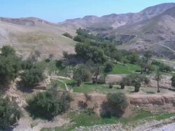 Aerial Wadi Kelt in the Judea Desert, Israel Stock Footage