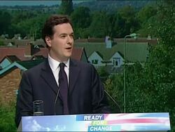 George Osborne, Shadow Chancellor, speech to The Conservative Party Conference 2009 Stock Footage