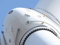 Wind Turbine Hub Closeup Detail Stock Footage
