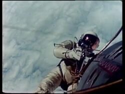 Gemini Titan 4, Ed White, America's first space walk Stock Footage