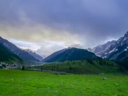 Mountains with storm cloud Timelapse Stock Footage