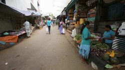 People shopping in Busy market in Ella, srilanka Stock Footage