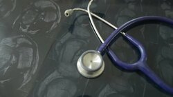 Doctor reading MRI film result Stock Footage