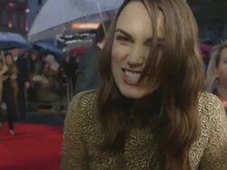 INTERVIEW - Keira Knightley on bring the film to London, on her character Joan Clarke, crossword puzzles at 'The Imitation Game' Gala Opening Stock Footage
