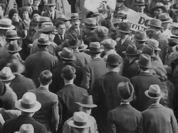 Rioting Communist gassed by police during Great Depression Stock Footage