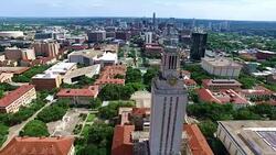 Austin , Texas Campus Clock Tower University of Texas at Austin in 4K Stock Footage