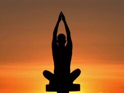 HD: Yoga At The Sunset Stock Footage