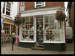 Exterior and interior sequence of Deli, Ludlow, Shropshire. Stock Footage