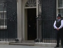 Michelle Obama at First Lady Michelle Obama visits 10 Downing Street on 16th June 2015 in London, England. Stock Footage