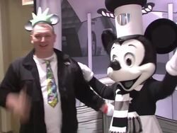 Mickey Mouse and fans Stock Footage