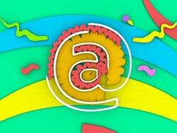 The At symbol in Colorful Paint with Flowers Stock Footage