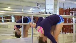 Young woman exercising before the dance class Stock Footage