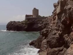 Argentario and Ansedonia Mediterranean Sea Stock Footage