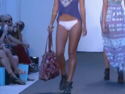 Models walk the runway during 6 Shore Road - Mercedes-Benz Fashion Week Swim 2014 Stock Footage