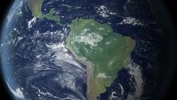 Brazil  pops up after earth zoom   (with alpha matte) Stock Footage