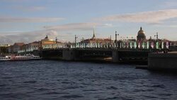 Russia, Saint Petersburg, Palace bridge and the dome of St. Isaac's Cathedral - Time lapse Stock Footage