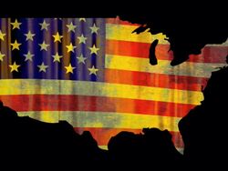 US flag four grunge Stock Footage