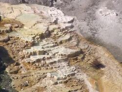 CU Shot of Mammoth Springs / Wyoming, United States Stock Footage