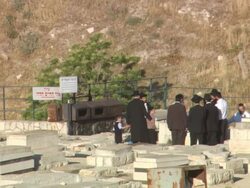 MS Traditional ceremony at burial site  / Jerualem, Israel Stock Footage
