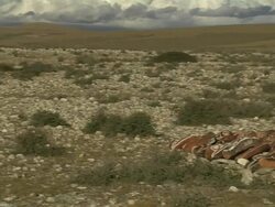 Pan Right Group of sacred mani stones Stock Footage